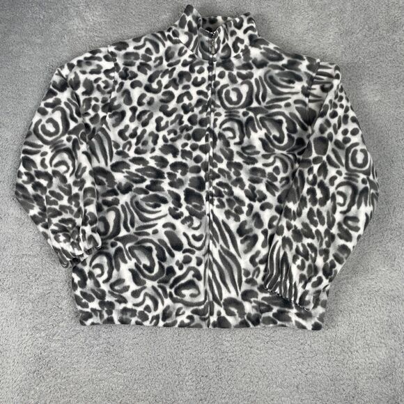 Alfred Dunner Alpine Lodge Animal Fleece Women's Jacket Size Small w Pockets - Picture 1 of 8
